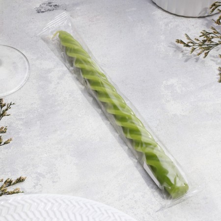 Candle twisted, 2.3x 24.5 cm, 5 hours, 50 g, olive-1
