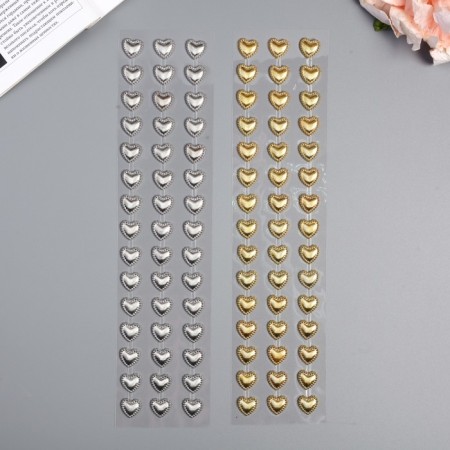 Sticker of rhinestones plastic "Hearts" mix 32x7 cm