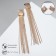 Hanging earrings "Hollywood" Square with threads, color pink gold, 8.7 cm