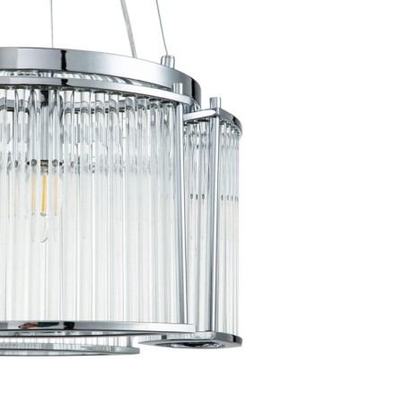 Suspended indigo lamp, 12003/4P Chrome. 4x40W, E14, 400x400x275/1475 mm-2