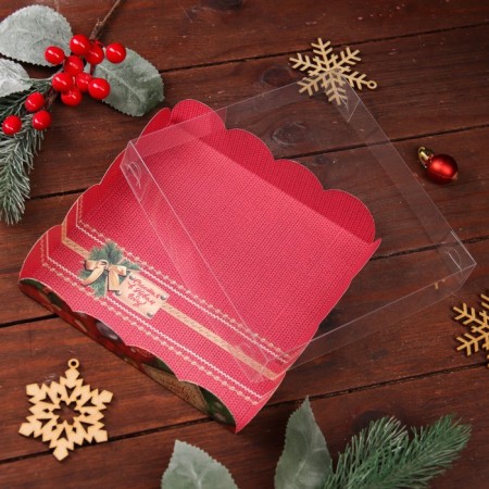 Cookie box, confectionery packaging, "Christmas gifts", 15 x 15 x 3 cm, new year-6