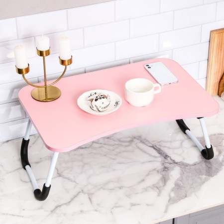 Table - breakfast tray, for a laptop, folding, pink, 60x40 cm-5