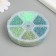 Glass 8/0 (3 mm) in the box "Green" 6 colors x 10 g 8x8x2 cm