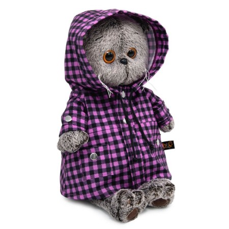 Soft toy "Cat Basik", in a checkered cloak, 19 cm-1