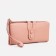 Women's wallet on the button, pink color