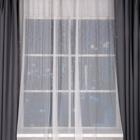 Garland "Curtain" 2 × 1.5 m, IP20, transparent thread, 360 LED, white glow, 8 modes, 220 V-1