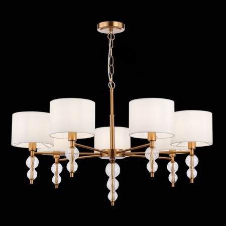 Suspended EVOLUCE lamp. Sle105713-07. Ramer. 7x40 watts, E14, 79x79x45 cm, brass color, transparent-1