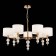 Suspended EVOLUCE lamp. Sle105713-07. Ramer. 7x40 watts, E14, 79x79x45 cm, brass color, transparent