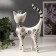 Souvenir Ceramics "A cat in a crown, patterned" white-hour with gold 23.5x6.5x14.5 cm