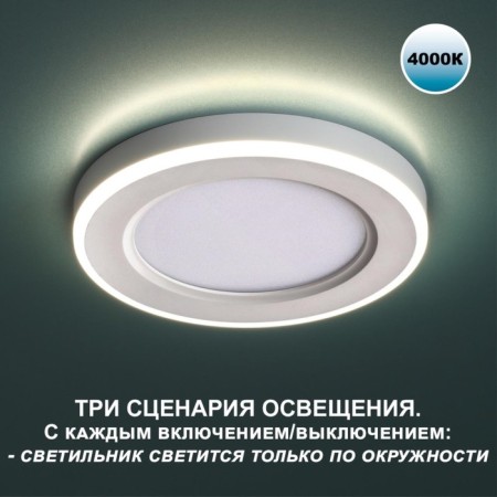 Luminer built -in LED NovOCH. Span, 18W, LED, 30x225x225 mm, white color-3