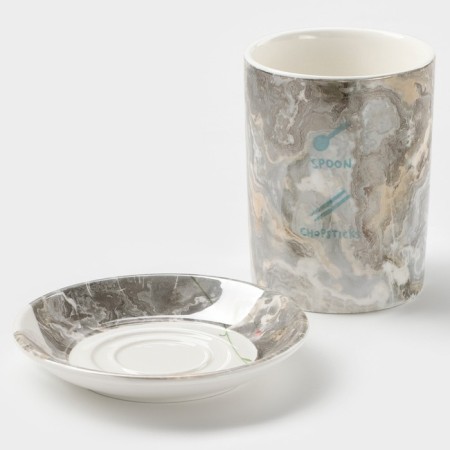 Ceramic stand for cutlery "Vilka-Pod", 13.5 × 13.5 × 12.5 cm-1