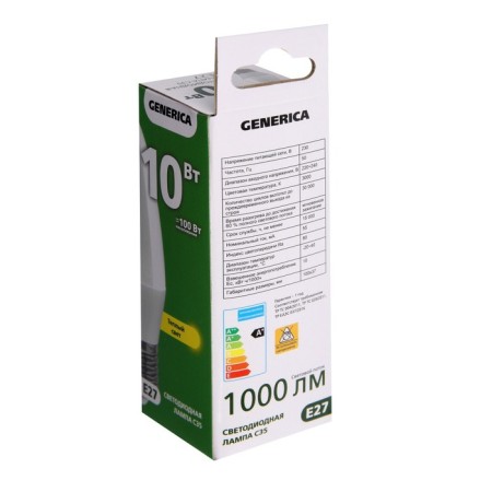 LED LED Generica C35, 10 W, candle, 3000 K, E27, 230 V, LL-C35-10-230-30-E27-G-1