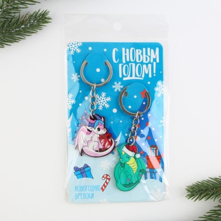 Acrylic key rings "Happy New Year", set 2 pcs-7