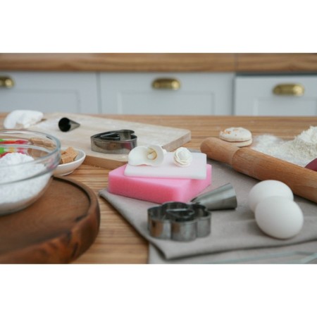 A set of mats for modeling and drying colors from mastic, 9.5 × 9.5 × 1.5 cm, 2 pcs, white, pink color-5