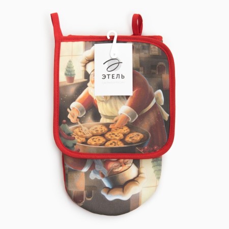 Set of kitchen. Ethel SOOKies mittens 15x28cm, 19x19cm tack, 100%HL-4
