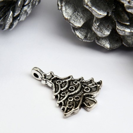 Decor for creativity Metal "Christmas tree with an asterisk" silver 2.5x1.8 cm-1