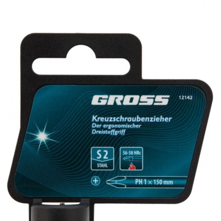Screwdriver GROSS, PH1x150 mm, S2, three -component handle-3