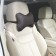 Siger pillow "Automobile Bone", on a car headrest, perforated eco -leather, rhombus, black