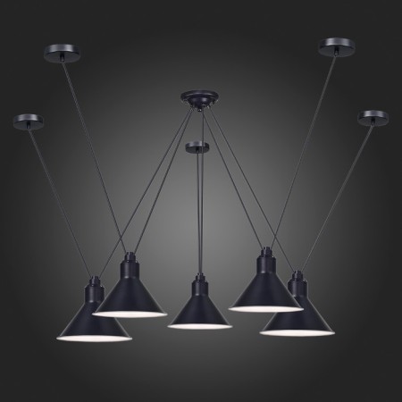 Suspension lamp ST LUCE. SL1804.403.05. Svevo. 5x60 watts, E14, 80x80x17 cm, black color-2