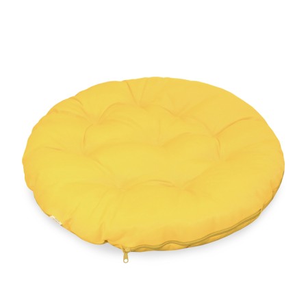 The pillow is round on the armchair waterproof D60 cm, yellow color, Greta 20%, polyester 80%-2