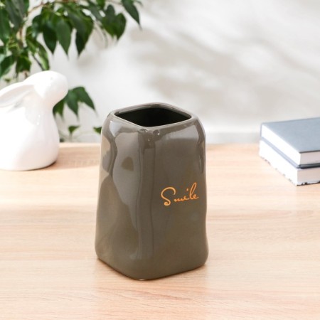 VAZA Ceramics Table "Smile" 12x18 cm, gray-1