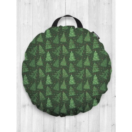 Pillow Siddle "Dance of the Christmas trees", decorative, d = 52 cm