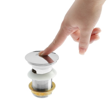 Bottom valve ZEIN BP2, 1 1/4 ", large button, with overflow, for a shell, chrome-13