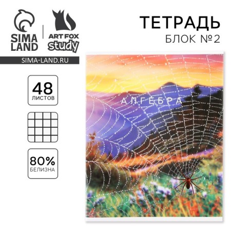 An objective note 48 sheets, A5, nature, with reference materials “September 1: Algebra”, covered Cardboard 230 gr., Inner block in a cage 80 gr., Whiteness up to 80%, block No. 2.