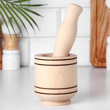 Stupa for spices with pestle wooden, mix-4