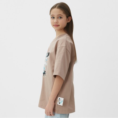 Children's Minaku T -shirt, beige color, height 134 cm-2