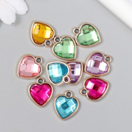 Decor for creativity Plastic for metal "Heart. Rhil" mix 1.6x2 cm