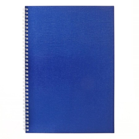 A4 notebook, 96 sheets in a cage on the crest "Blue. Metallic", Bumvinyl cover, Offset Block 65g/m2