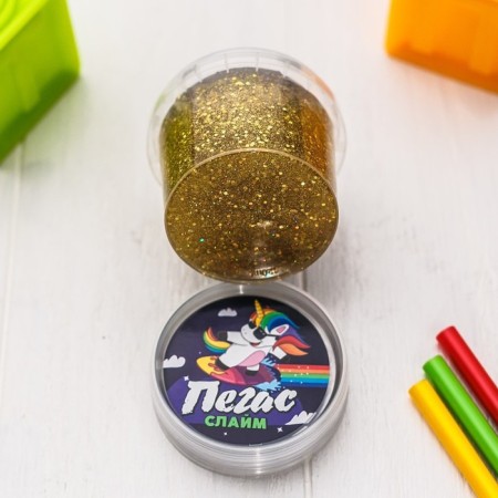 Slime "Pegas" holography, gold, 90 g-2