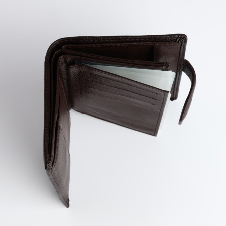 Male purse on magnet 3 in 1, department for auto documents, passports, brown color-4