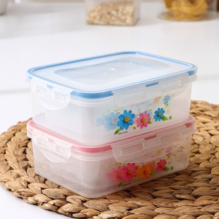 A set of lunch boxes of plastic rectangular "Polyanka", 3 pcs: 150 ml, 300 ml, 500 ml, color mix-8