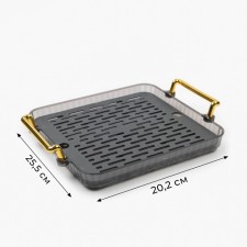 Tray for the tea ceremony, 20.2 x 25.5 cm, gray