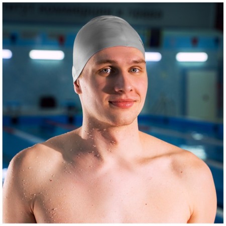 Hat of swimming adult Onlytop, silicone, girth 54-60 cm, Mix color-3