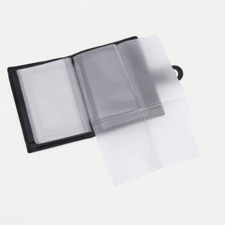 Male purse on Magnet, 3 in 1, department for auto documents and passports, black color-4