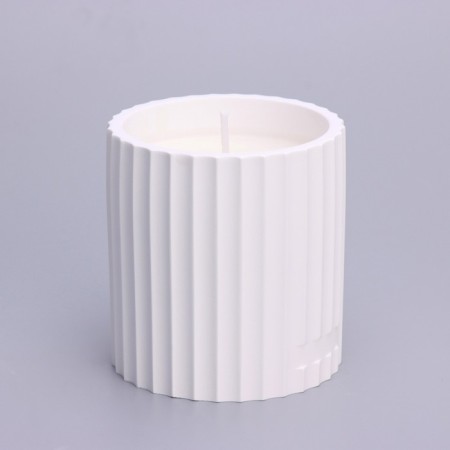 Candle in concrete Aromatic "Michelangelo", 13x7 cm, blue bells, soy wax, 160 g-4