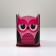 Chancellery stand wooden "owl", with a print, pink