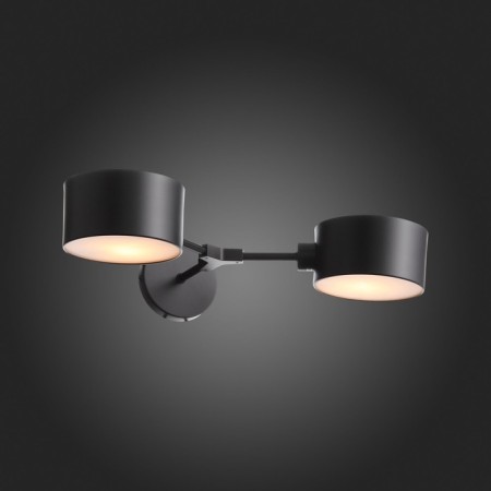 Wall lamp EVOLUCE. Sle183401-02. Gemento. 2x60 W, E14, 51x12 cm, black color-2