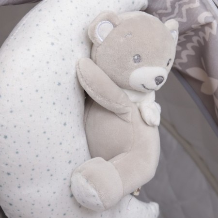 Musical Suspension "Gray Bear", groovy, with a rattle, on a crib, stroller, crumb I-3