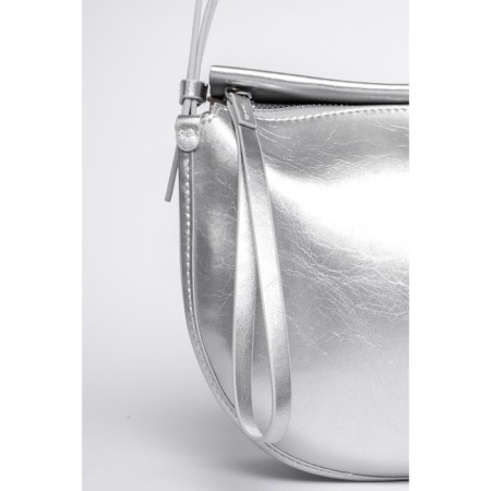 Bag Cross-Body Women's, genuine leather, Ludor silver, 26x9x20 cm-2