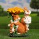 Garden figure "Squirrels with flower" 25cm