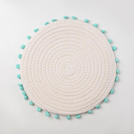 Serving napkin on the table “turquoise”, d = 25 cm, white color-1