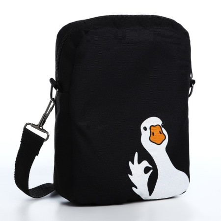 Youth bag with zipper, black color-1