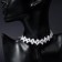 Choker "Pearl" embroidery, white color in silver, 30 cm