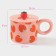 Ceramic mug with silicone lid of the strawberries, 350 ml, red color