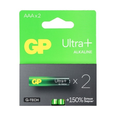 Battery Alkalin GP Ultra Plus Alkaline G-Tech, AAA, LR03-2BL, 1.5V, blister, 2 pcs.