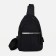 Male sling bag from textiles, headphone opening, black color
